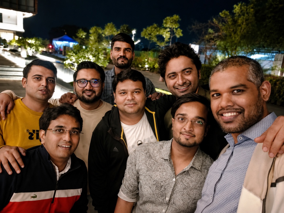 The team celebrating a product launch