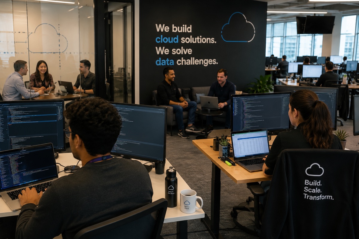 The customer's team at a real enterprise Cloud and Data Services company
